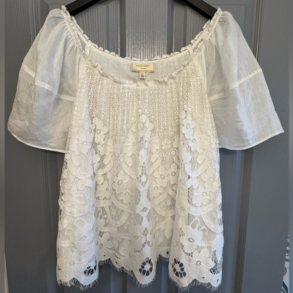 Anthropologie White Blouse Chic Top